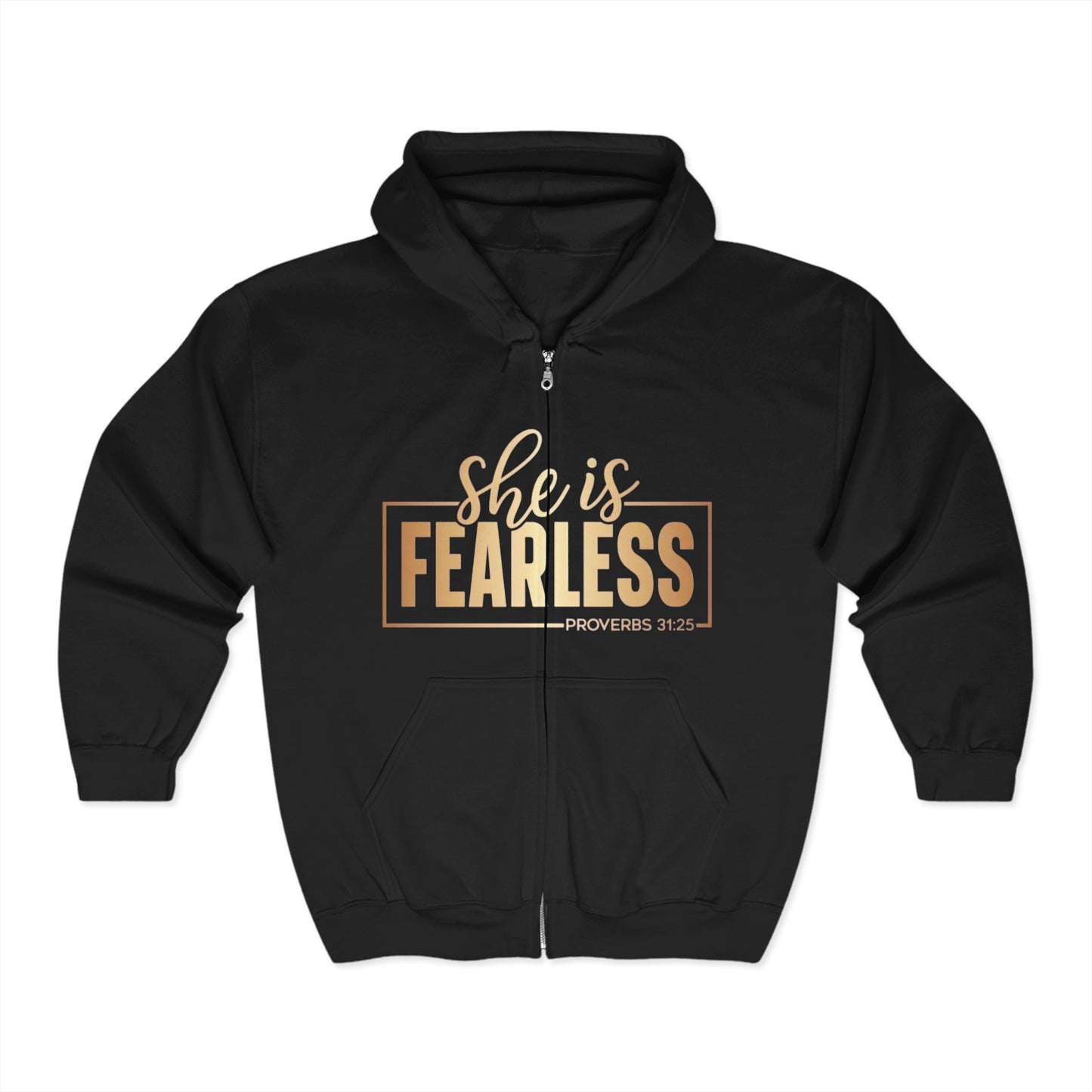 Fearless & Blessed Zip Hoodie Christian Unisex Sweatshirt Bible Verse Hoodie Faith Gift Scripture Hoodie Inspirational Outerwear