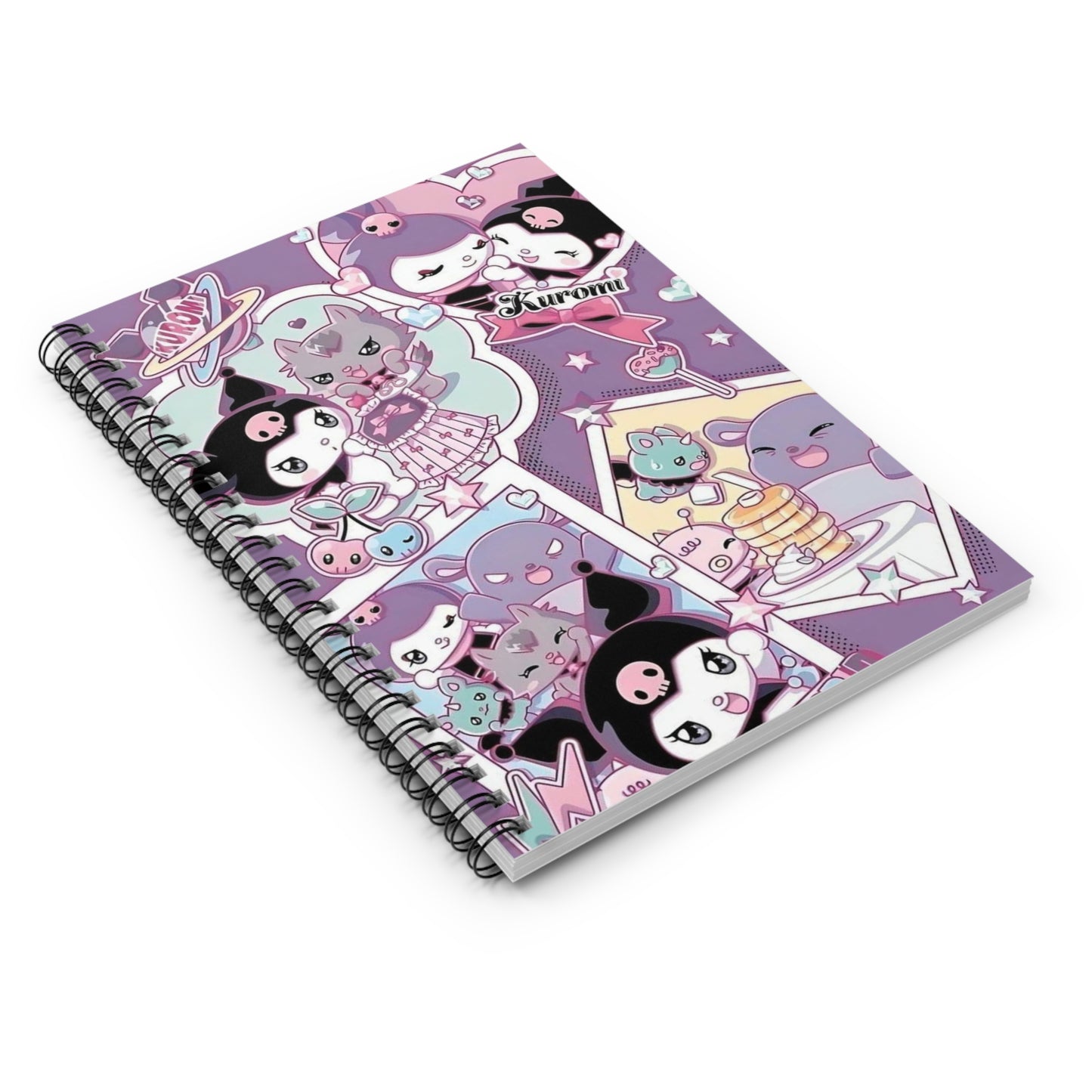 Cute Kuromi Spiral Notebook, Ruled Line - Back to School Gifts for Kuromi Lovers - 118 Pages, Notepad