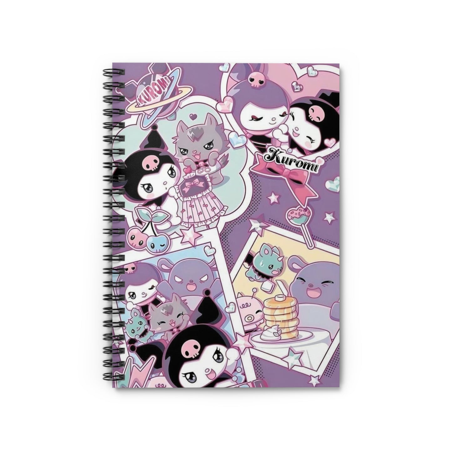 Cute Kuromi Spiral Notebook, Ruled Line - Back to School Gifts for Kuromi Lovers - 118 Pages, Notepad