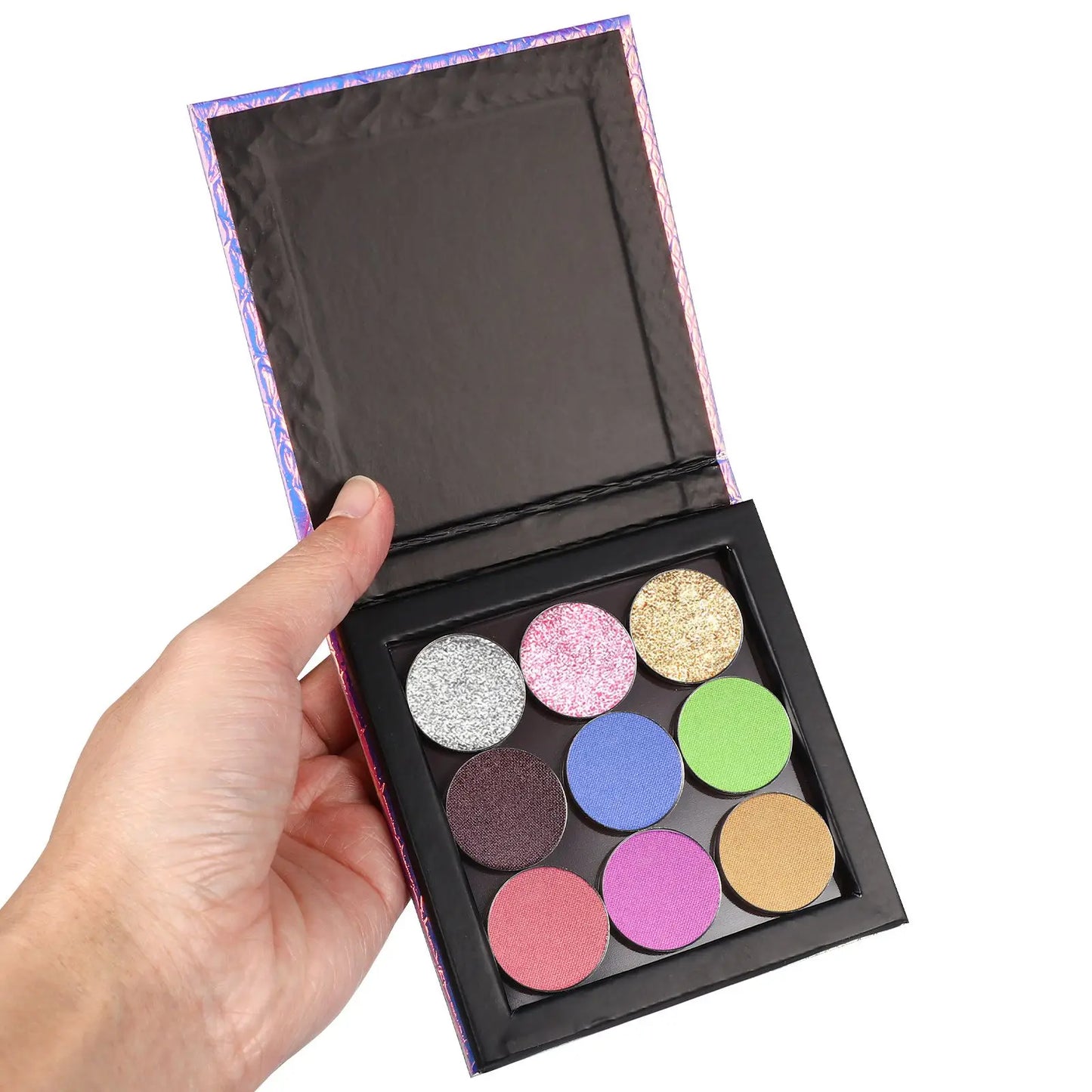 ROSENICE Empty Magnetic Makeup Palette Set – 9 Pans + Spatula