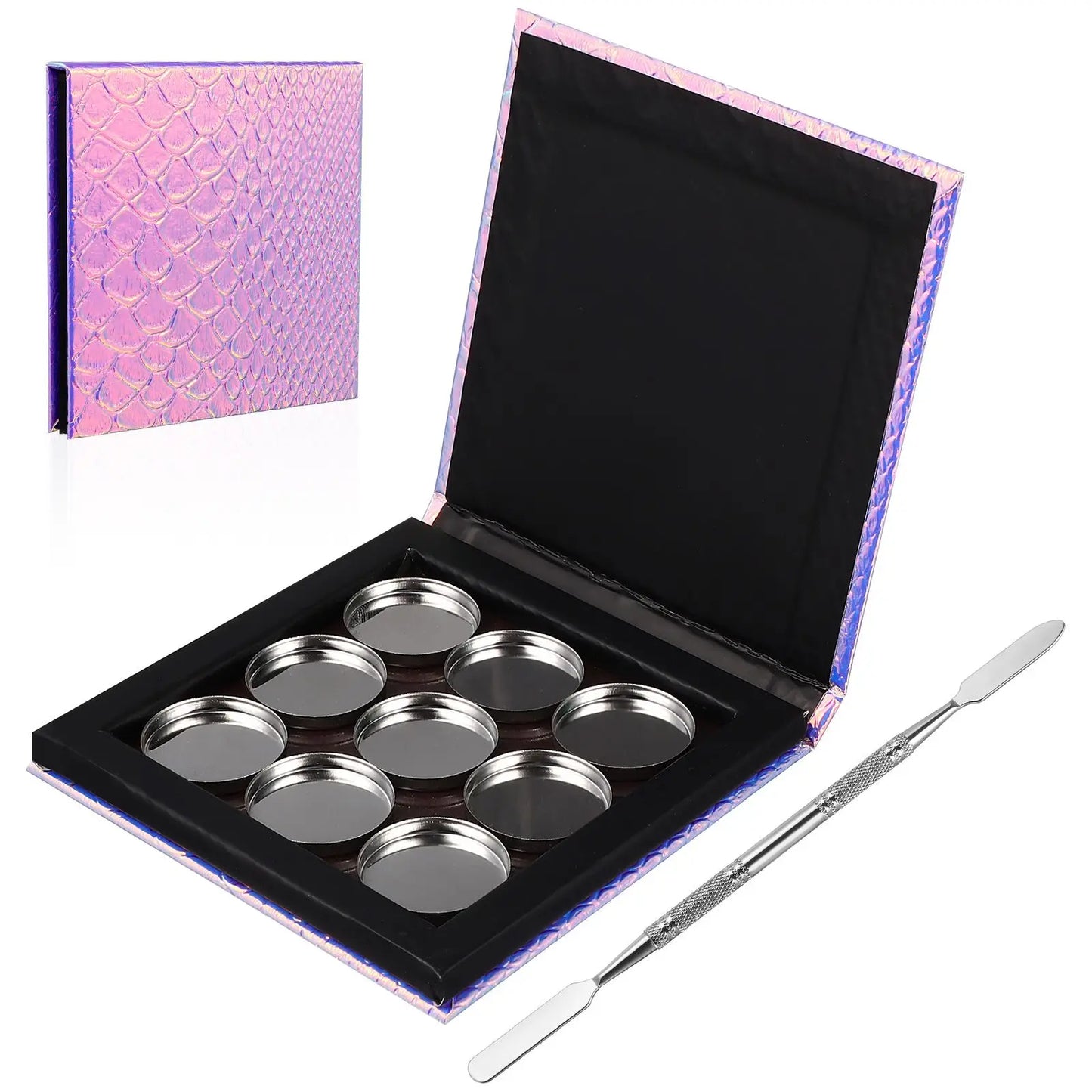 ROSENICE Empty Magnetic Makeup Palette Set – 9 Pans + Spatula