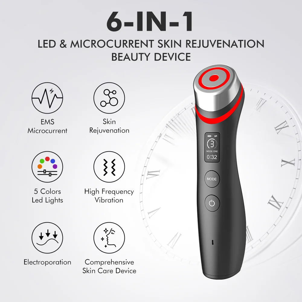 UBilli 6-in-1 GlowBoost Facial Device – Lift, Tighten, Brighten & Clear