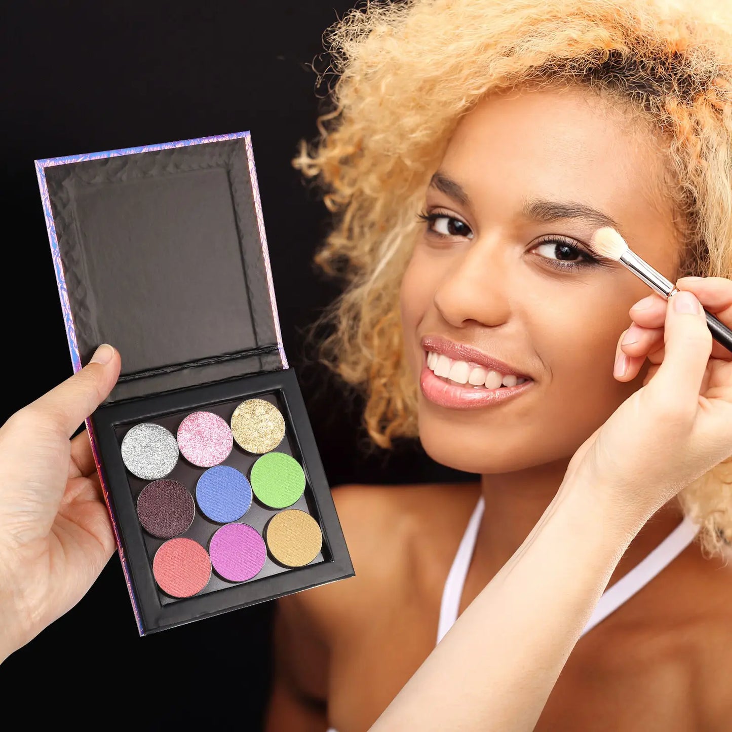 ROSENICE Empty Magnetic Makeup Palette Set – 9 Pans + Spatula