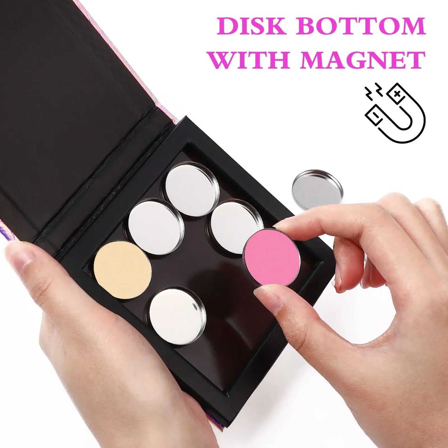 ROSENICE Empty Magnetic Makeup Palette Set – 9 Pans + Spatula
