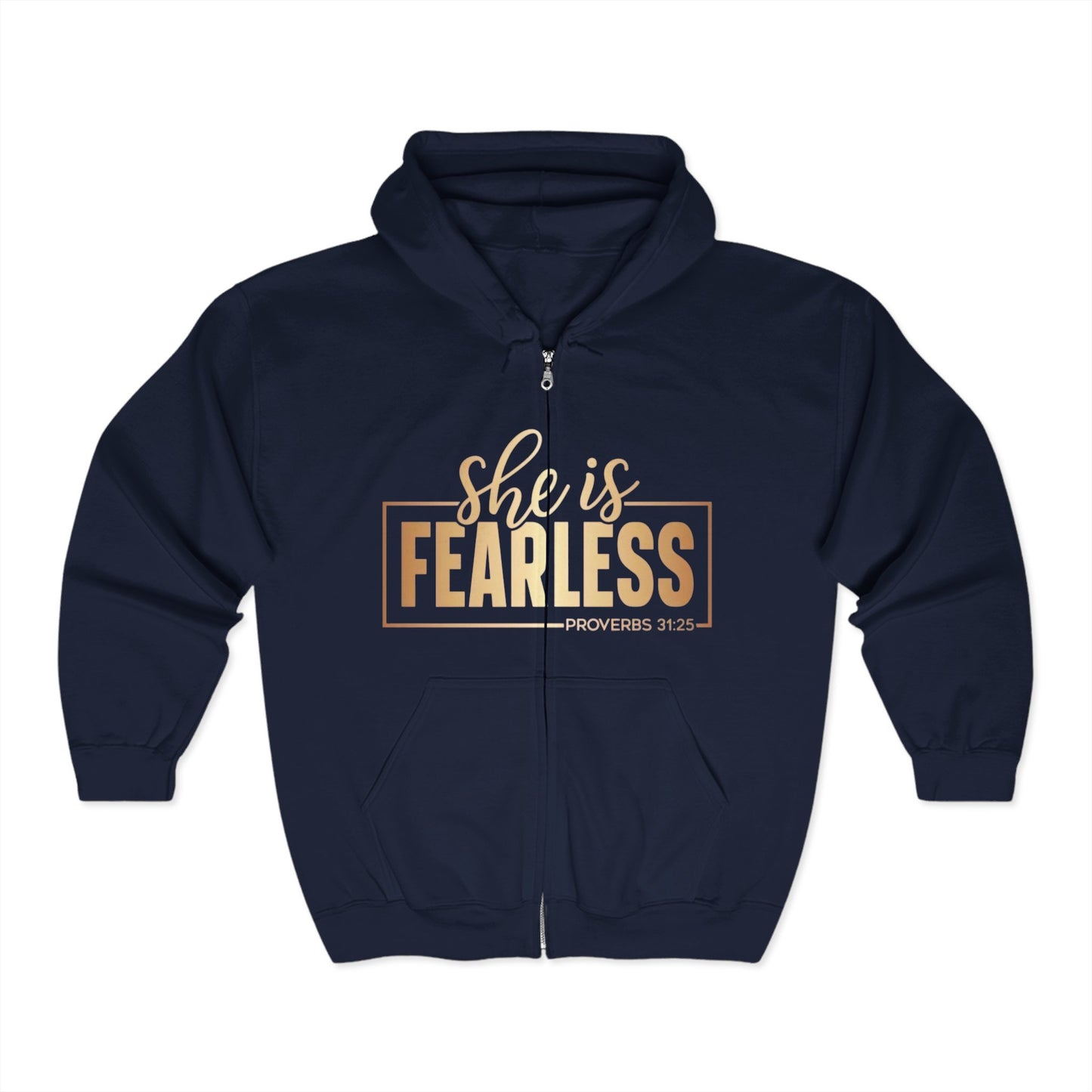 Fearless & Blessed Zip Hoodie Christian Unisex Sweatshirt Bible Verse Hoodie Faith Gift Scripture Hoodie Inspirational Outerwear