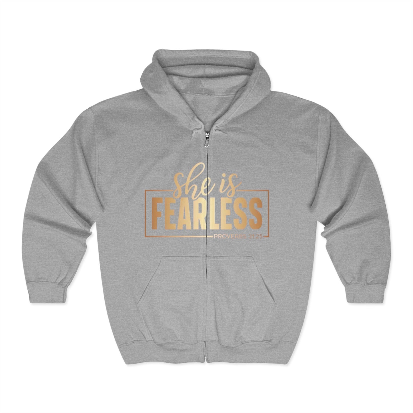 Fearless & Blessed Zip Hoodie Christian Unisex Sweatshirt Bible Verse Hoodie Faith Gift Scripture Hoodie Inspirational Outerwear