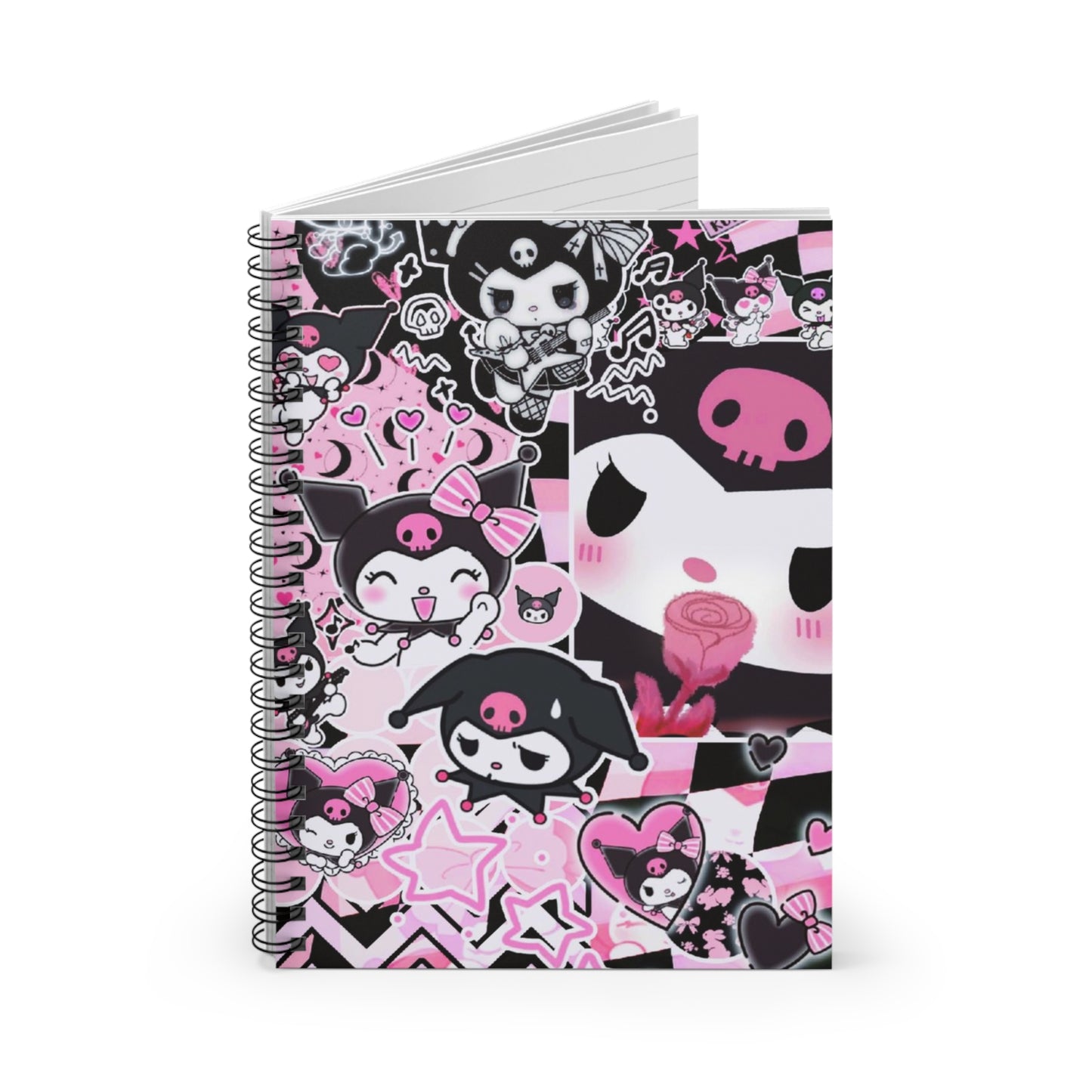 Kuromi Gothic Notebook, Gifts for Her, Ruled Line Spiral Journal, Back to School, Purple Kuromi, Pink Kuromi, Sanrio Cartoon, Kawaii Diary,