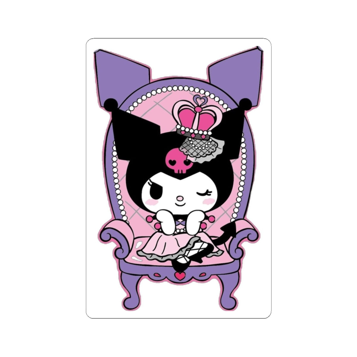 Kuromi Stickers, Purple Laptop Sticker, Kawaii Anime Decal, Cute Japanese Stationery, Gift for Anime Lover, Unique Vinyl Sticker