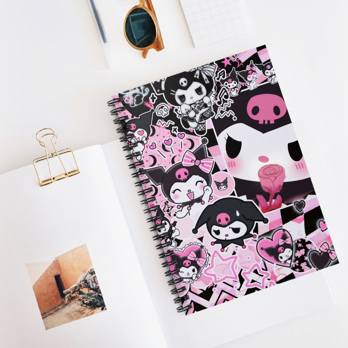 Kuromi Gothic Notebook, Gifts for Her, Ruled Line Spiral Journal, Back to School, Purple Kuromi, Pink Kuromi, Sanrio Cartoon, Kawaii Diary,