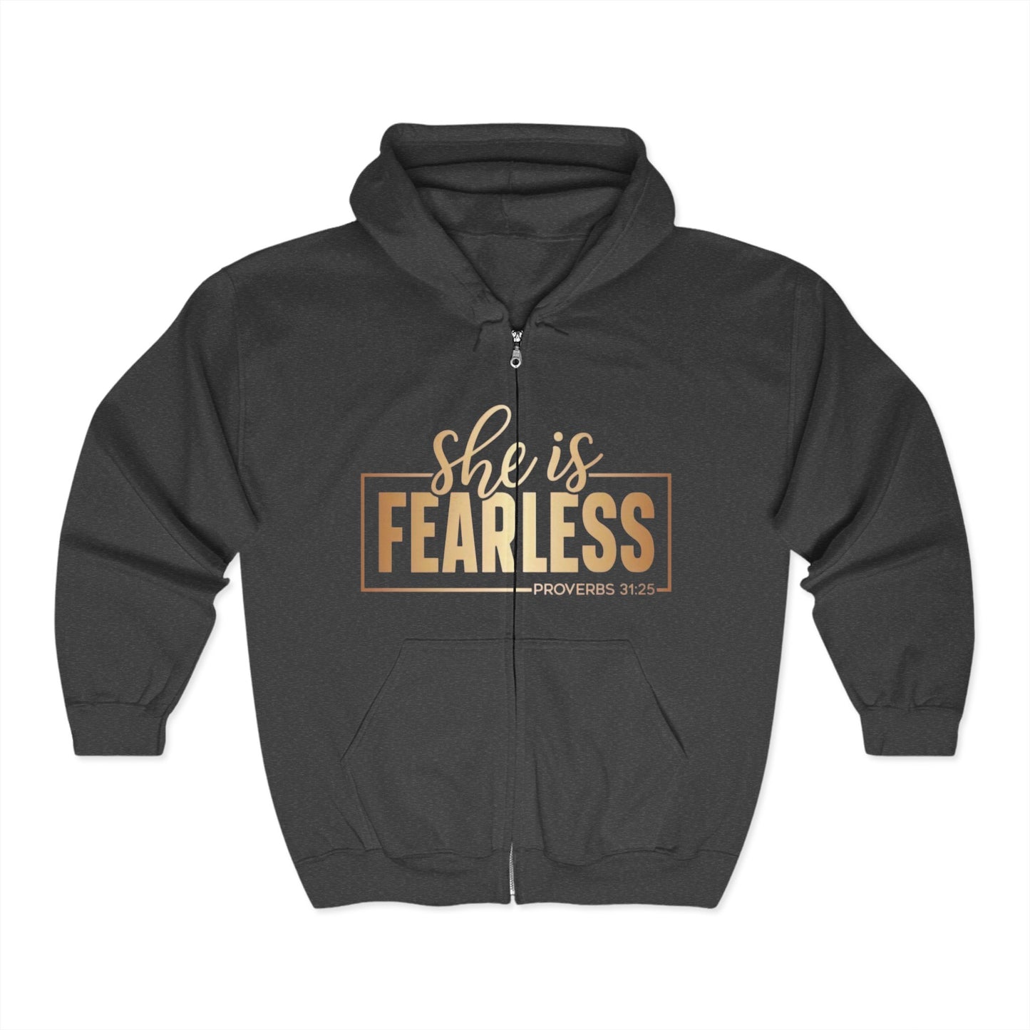 Fearless & Blessed Zip Hoodie Christian Unisex Sweatshirt Bible Verse Hoodie Faith Gift Scripture Hoodie Inspirational Outerwear